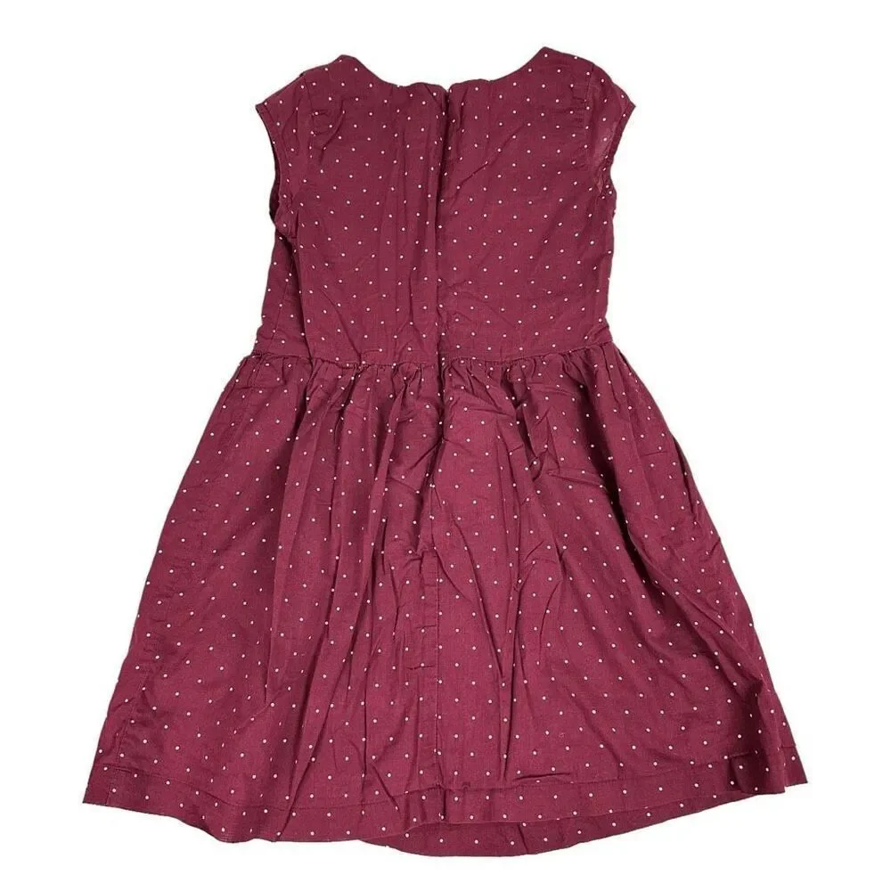 Gap Wine Polka Dot Cap Sleeve Dress size 8